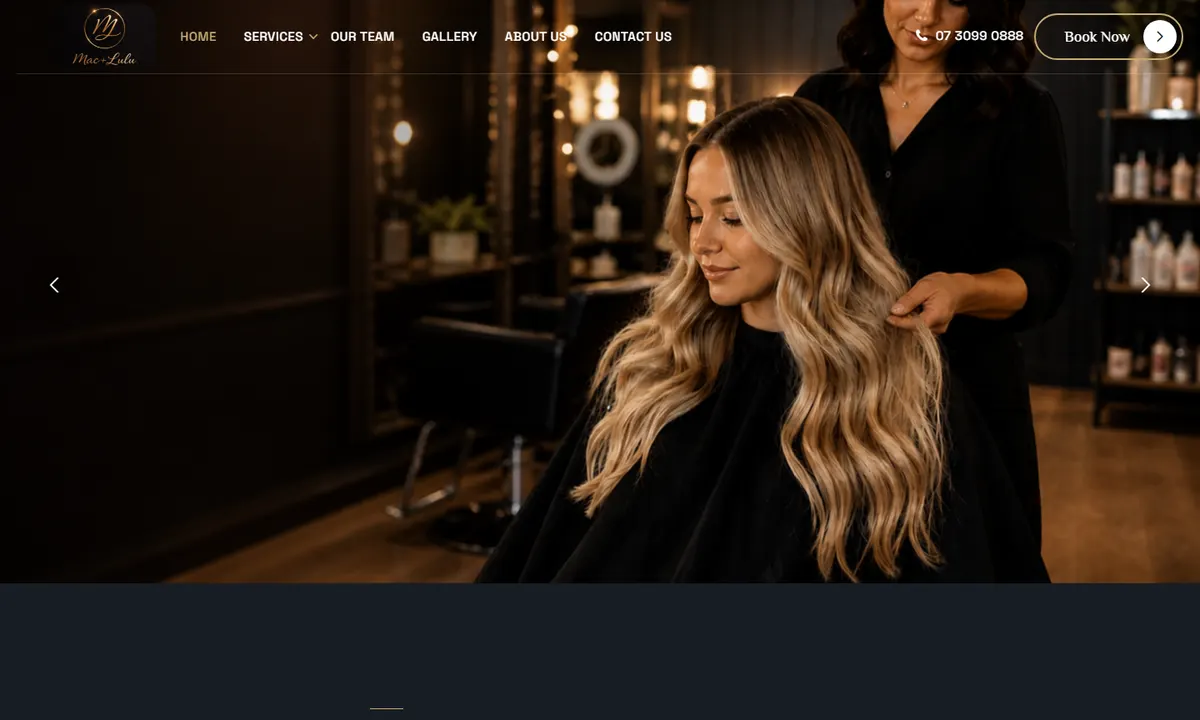 Luxury Hair Salon website